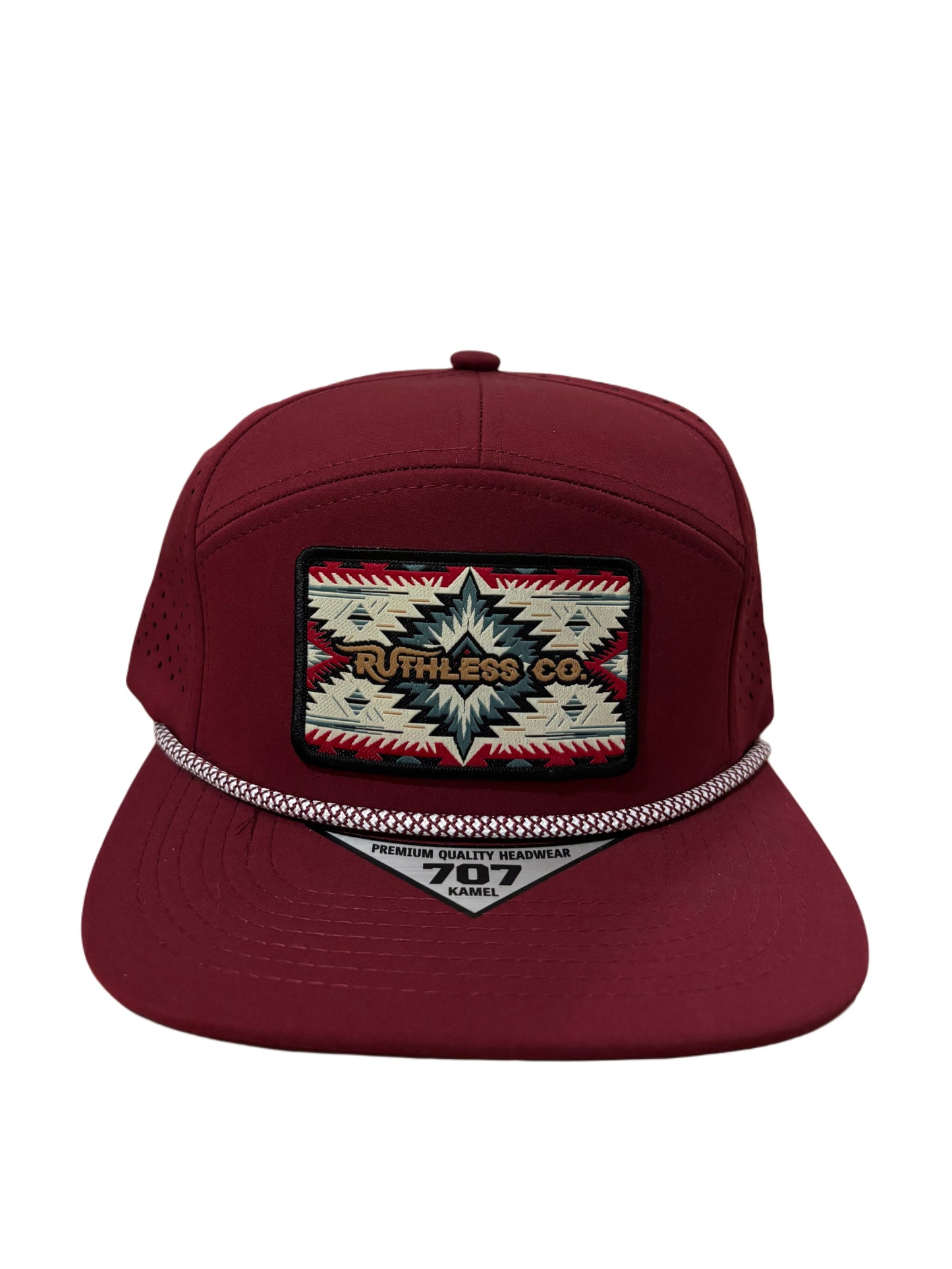 Maroon Navajo patch