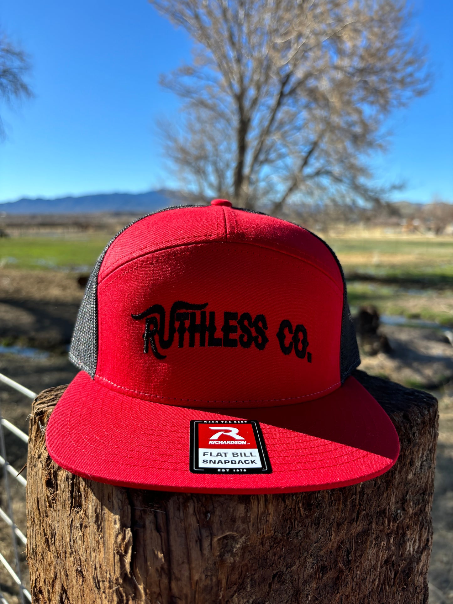 Red/Black Large Embroidered Logo