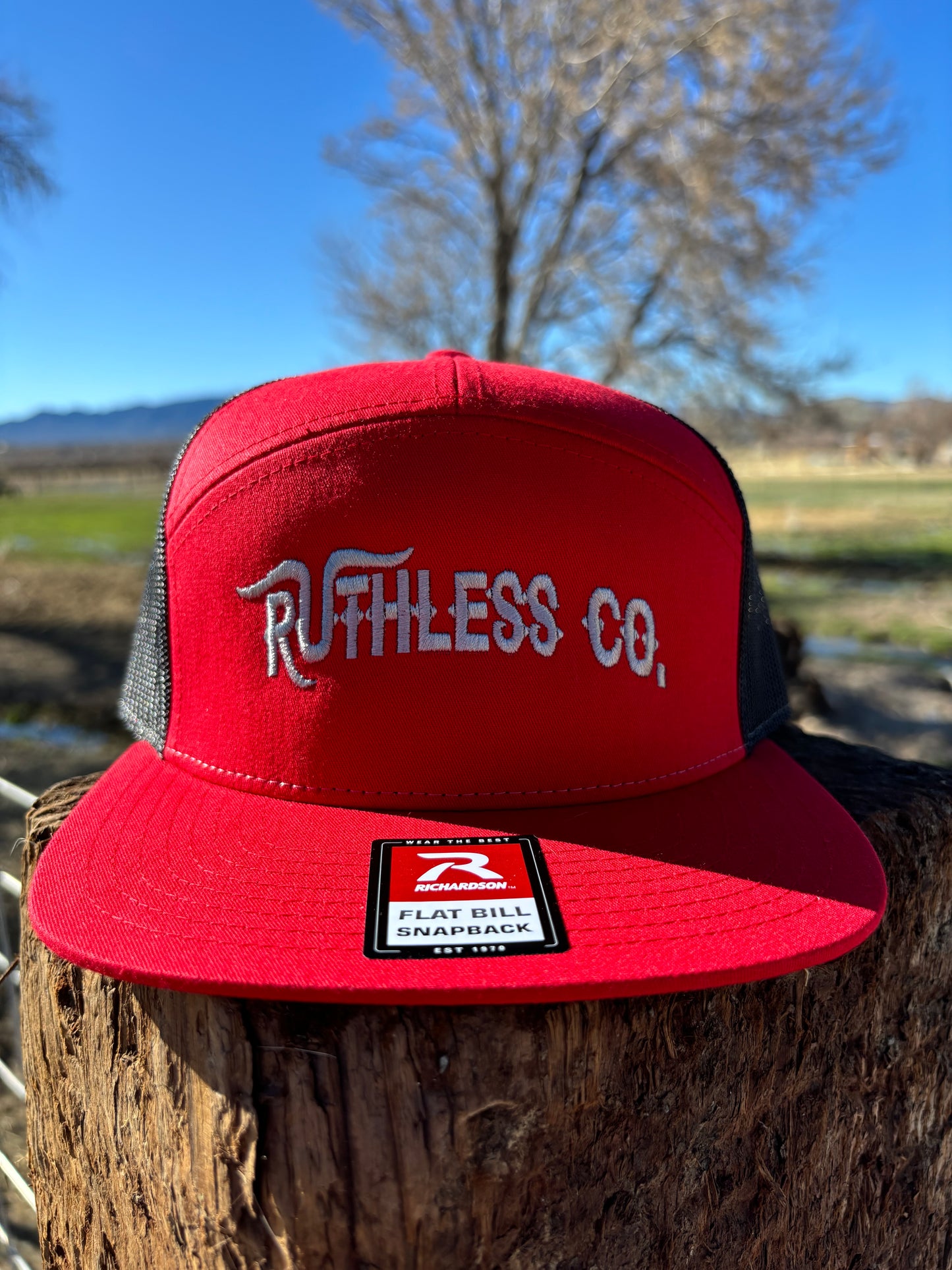 Red/Black-Silver Large Embroidered Logo