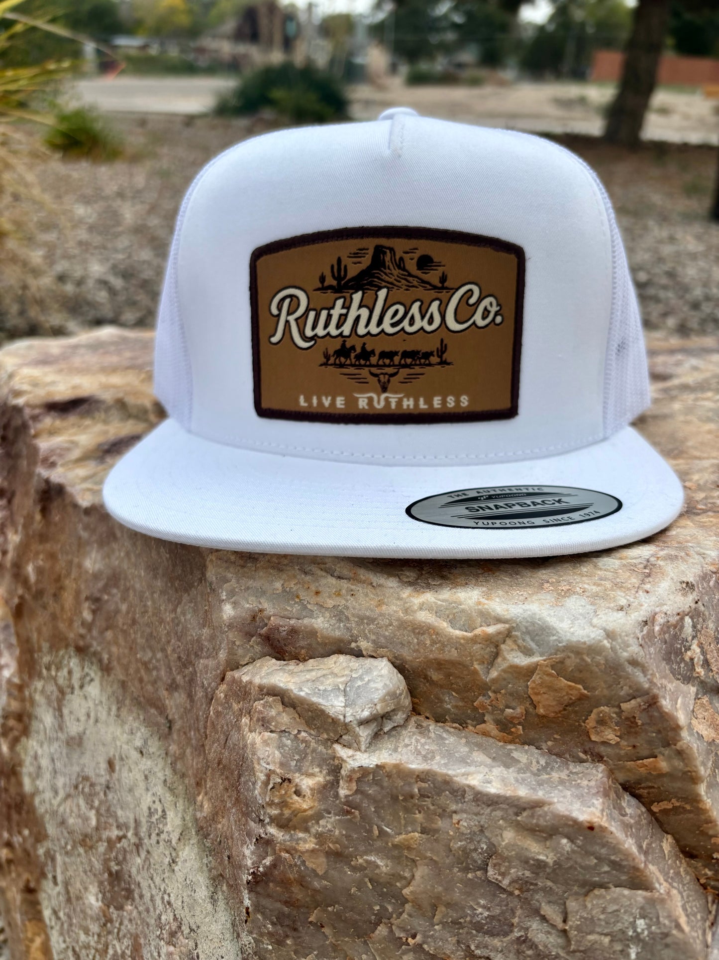 White Desert Cowboy Patch Hat