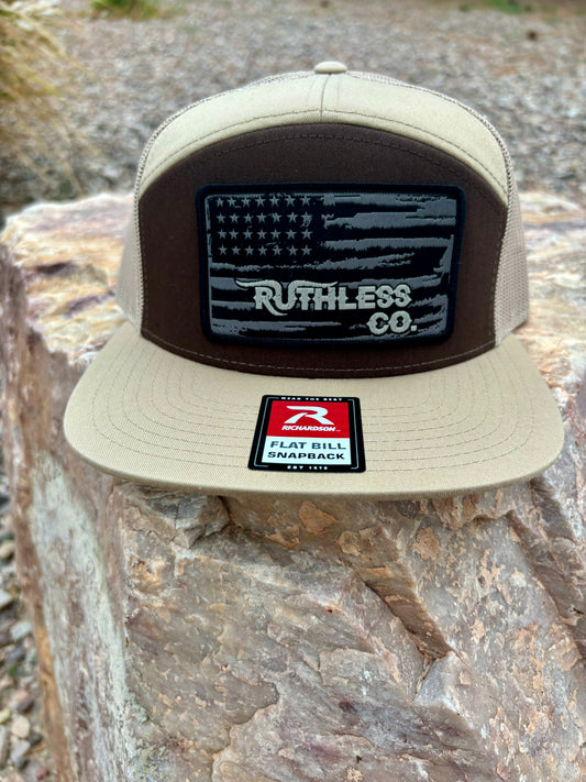 Khaki/Brown Flag Hat